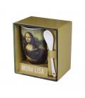 Taza de cerámica con cuchara enesco mona lisa