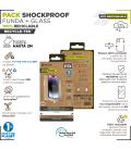 Funda muvit shockproof 2m para apple iphone 15 transparente + protector pantalla cristal templado marco negro