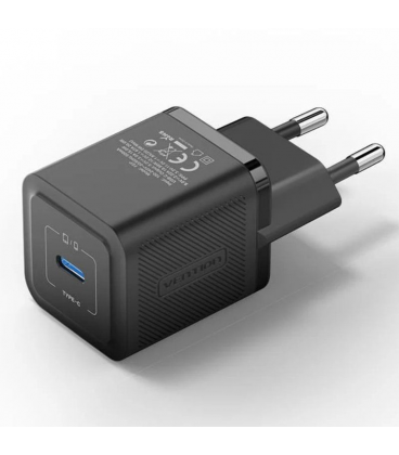 Cargador gan de pared vention fepb0-eu/ 1xusb tipo-c/ 20w