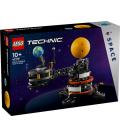 Lego technic planeta tierra y luna en órbita