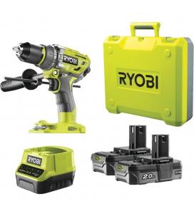 Taladro-atornillador sin cable ryobi one+ r18pd7-220b/ 2 baterías 18v 2,0 ah/ cargador 2,0 a/ bolsa de transporte