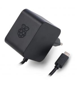 Fuente de alimentacion cargador raspberry pi 5 usb c 27 w color negro