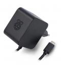 Fuente de alimentacion cargador raspberry pi 5 usb c 27 w color negro