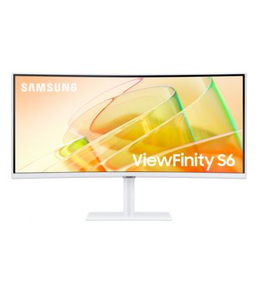 Monitor Profesional Ultraparonámico Curvo Samsung ViewFinity S6 S34C650TAU 34"/ UWQHD/ Multimedia/ Regulable en altura/ Blanco