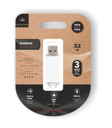 Pendrive 32gb tech one tech basic usb 2.0/ blanco