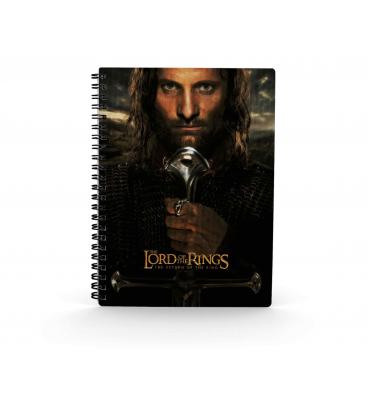 Libreta efecto 3d sd toys el señor de los anillos aragorn