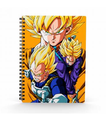 Libreta efecto 3d saiyans dragon ball z