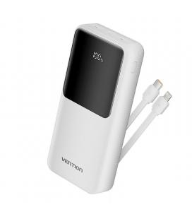 Powerbank 20000mah vention fhpw0/ 22.5w/ blanca/ incluye cable usb tipo-c y lightning