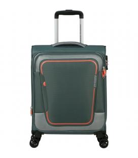 Maleta de cabina american tourister pulsonic spinner 55cm/ 55x40x23cm/ 4 ruedas/ verde bosque oscuro