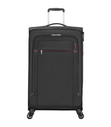 Maleta mediana american tourister crosstrack spinner expansible 79cm/ 79x46.5x30.5cm/ 4 ruedas/ gris y rojo