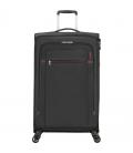 Maleta mediana american tourister crosstrack spinner expansible 79cm/ 79x46.5x30.5cm/ 4 ruedas/ gris y rojo