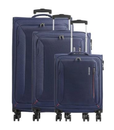 Set de 3 maletas de cabina american tourister sea seeker hyperspeed/ 46cm - 43cm - 40cm/ 4 ruedas/ marino combate