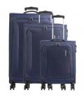 Set de 3 maletas de cabina american tourister sea seeker hyperspeed/ 46cm - 43cm - 40cm/ 4 ruedas/ marino combate