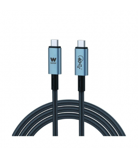 Cable usb 3.1 tipo-c woxter pe26-183/ usb tipo-c macho - usb tipo-c macho/ hasta 240w/ 40gbps/ 2m/ negro
