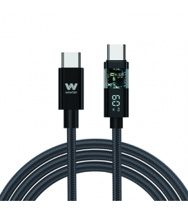 Cable usb 2.0 tipo-c woxter pe26-186/ usb tipo-c macho - usb tipo-c macho/ hasta 100w/ 480mbps/ 2m/ negro
