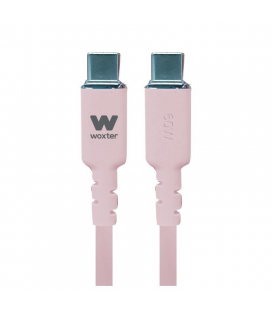 Cable usb 2.0 tipo-c woxter pe26-187/ usb tipo-c macho - usb tipo-c macho/ hasta 60w/ 480mbps/ 1.2m/ rosa