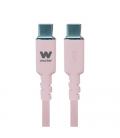 Cable usb 2.0 tipo-c woxter pe26-187/ usb tipo-c macho - usb tipo-c macho/ hasta 60w/ 480mbps/ 1.2m/ rosa