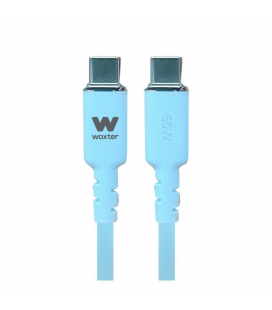 Cable usb 2.0 tipo-c woxter pe26-188/ usb tipo-c macho - usb tipo-c macho/ hasta 60w/ 480mbps/ 1.2m/ azul