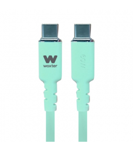 Cable usb 2.0 tipo-c woxter pe26-189/ usb tipo-c macho - usb tipo-c macho/ hasta 60w/ 480mbps/ 1.2m/ verde