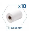 Iggual pack 10 rollos papel térmico datáfono 57x35