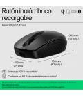 Ratón Inalámbrico por Bluetooth HP 690/ Batería recargable/ Hasta 4000 DPI/ Negro