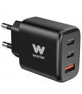 Cargador de pared woxter pe26-176/ 2xusb tipo-c + cable usb tipo-c/ 1xusb/ 65w