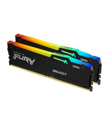 Memoria RAM Kingston FURY Beast RGB 2 x 16GB/ DDR5/ 6000MHz/ 1.4V/ CL30/ DIMM