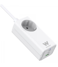 Regleta woxter pe26-180/ 1 tomas de corriente/ 2 usb tipo-c/ 1 usb-a/ cable 1.5m/ blanco