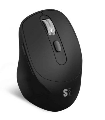 Ratón ergonómico inalámbrico por bluetooth/ 2.4ghz subblim comfort ergo dual battery/ batería recargable/ hasta 2400 dpi/ negro