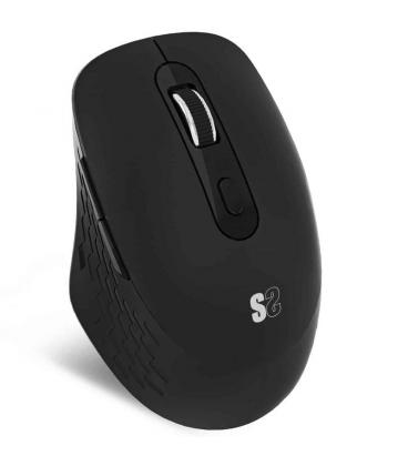 Ratón ergonómico inalámbrico por bluetooth/ 2.4ghz subblim curve ergo dual battery/ batería recargable/ hasta 1600 dpi/ negro