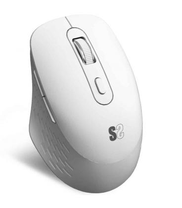 Ratón ergonómico inalámbrico por bluetooth/ 2.4ghz subblim curve ergo dual battery/ batería recargable/ hasta 1600 dpi/ blanco