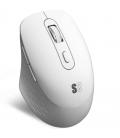 Ratón ergonómico inalámbrico por bluetooth/ 2.4ghz subblim curve ergo dual battery/ batería recargable/ hasta 1600 dpi/ blanco