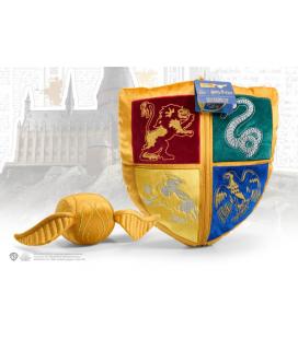 Peluche the noble collection harry potter escudo hogwarts y snitch dorada
