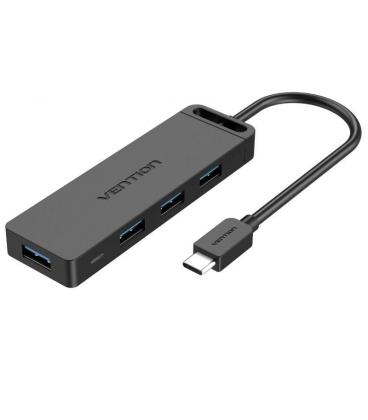 Hub usb tipo-c vention tgkbb/ 4xusb/ 1xmicrousb pd/ 15cm