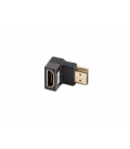 ADAPTADOR 8K LANBERG HDMI(M) A HDMI(H) ANGULO ABAJO ALUMINIO PLATA