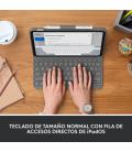 Logitech Slim Folio QWERTY Español Bluetooth Gris