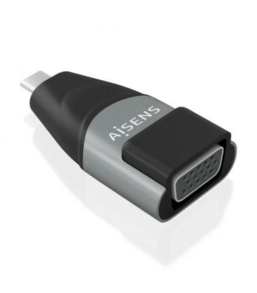 AISENS Adaptador Conversor Aluminio USB-C a VGA, USB-C/M-HDB15/H, Gris