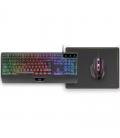 Pack gaming mars gaming mcp124/ teclado h-mech + ratón óptico + alfombrilla/ negro