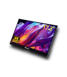 Verbatim 32239 pantalla para PC 43,9 cm (17.3") 3840 x 2160 Pixeles 4K Ultra HD LCD Pantalla táctil Negro
