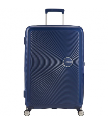 Maleta mediana american tourister soundbox spinner 67cm/ 67x46.5x29cm/ 4 ruedas/ azul marino