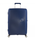 Maleta mediana american tourister soundbox spinner 67cm/ 67x46.5x29cm/ 4 ruedas/ azul marino