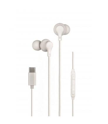 Auriculares intrauditivos daewoo dw2016/ con micrófono/ usb tipo-c/ blancos