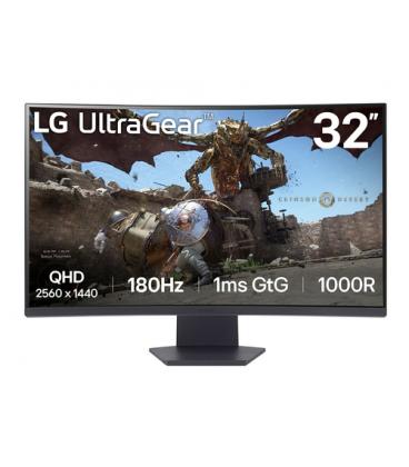 Monitor Gaming Curvo LG UltraGear 32GS60QC-B 31.5"/ QHD/ 1ms/ 180Hz/ VA/ Negro