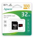 Tarjeta de memoria apacer 32gb microsd hc uhs 1 con adaptador/ clase 10/ 100mbs