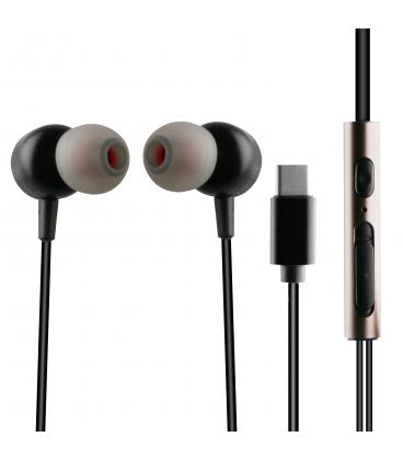 Auriculares muvit m1c usb tipo c negro