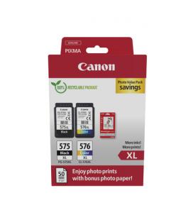 Cartucho de Tinta Original Canon PG-575XL + CL576XL Multipack Alta Capacidad/ Negro/ Tricolor + Papel Fotográfico