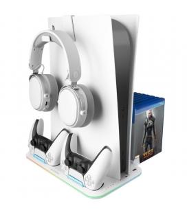 Soporte multifunción rgb para ps5 mars gaming mps5-b2/ blanco