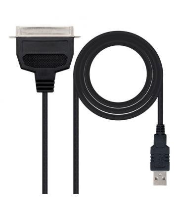 Cable Conversor impresora Nanocable 10.03.0001/ USB Macho - CN36 Macho/ 1.5m/ Negro