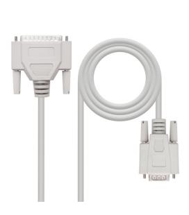 Cable Serie NULL Modem Nanocable 10.14.0802/ DB9 Hembra - DB25 Macho/ 1.8m/ Beige