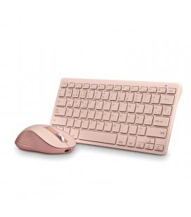 Ngs kit teclado y raton multifuncion recarg rosa